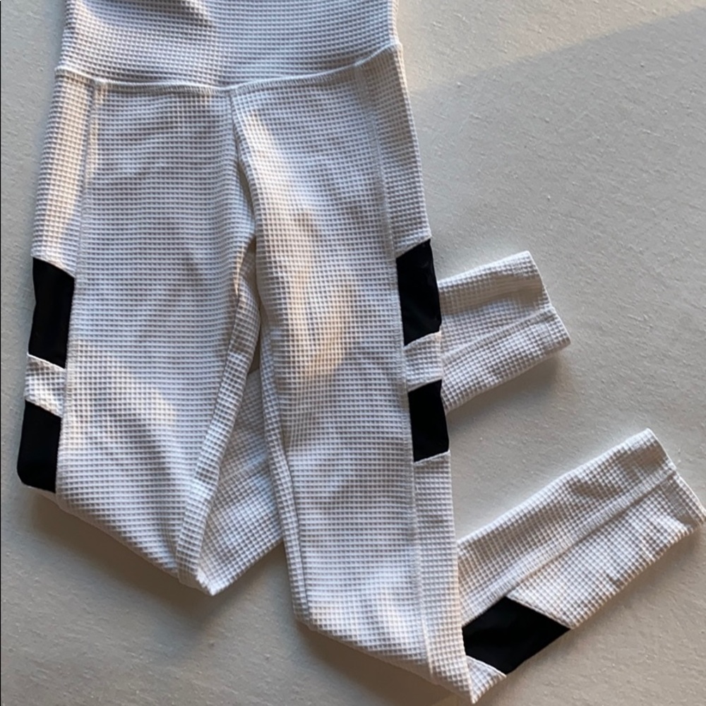 Revolve White Waffle Mesh Leggings